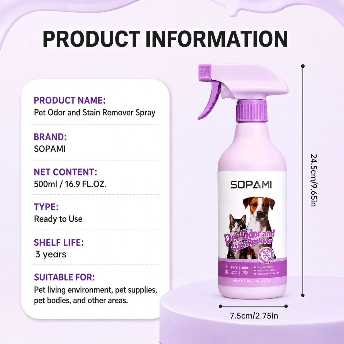 Pet Odor Eliminator & Stain Remover Spray
