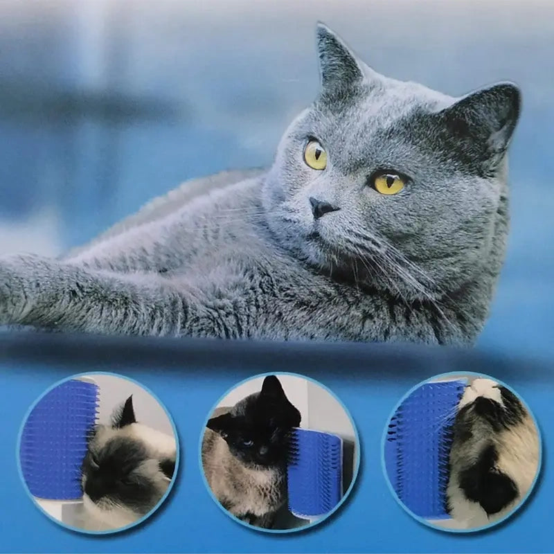 2-Pack Wall-Mounted Cat Self-Grooming Brush with Catnip