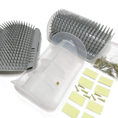 2-Pack Wall-Mounted Cat Self-Grooming Brush with Catnip