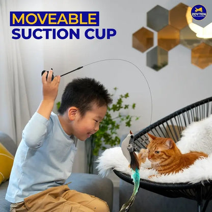 10-in-1 Hands-Free Interactive Cat Wand Toy with Suction Cup