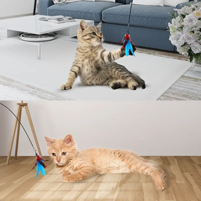 10-in-1 Hands-Free Interactive Cat Wand Toy with Suction Cup