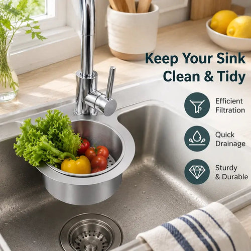 Stainless Steel Hanging Sink Drain Strainer Basket