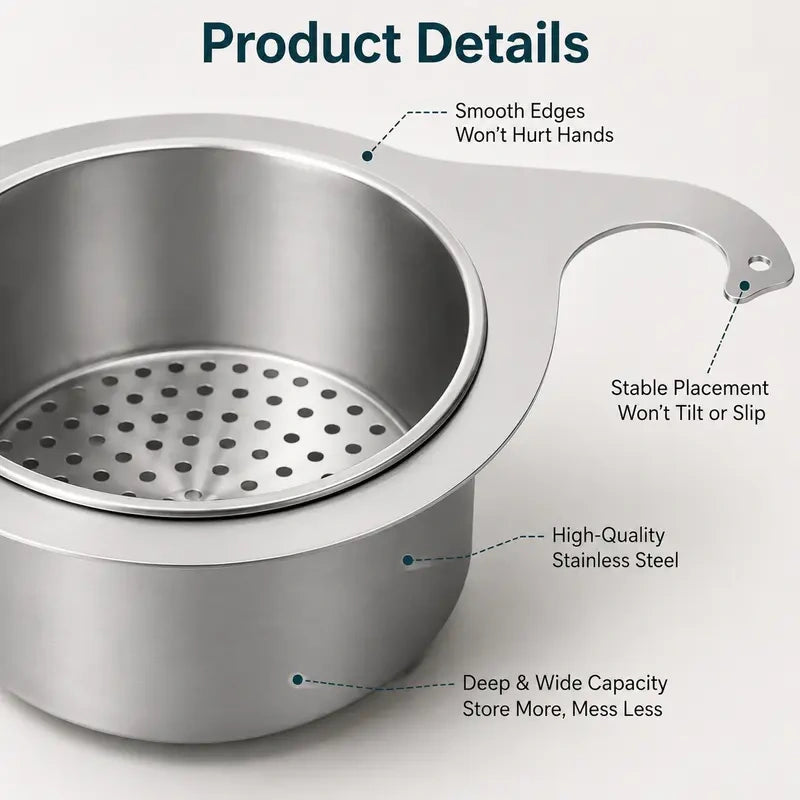 Stainless Steel Hanging Sink Drain Strainer Basket