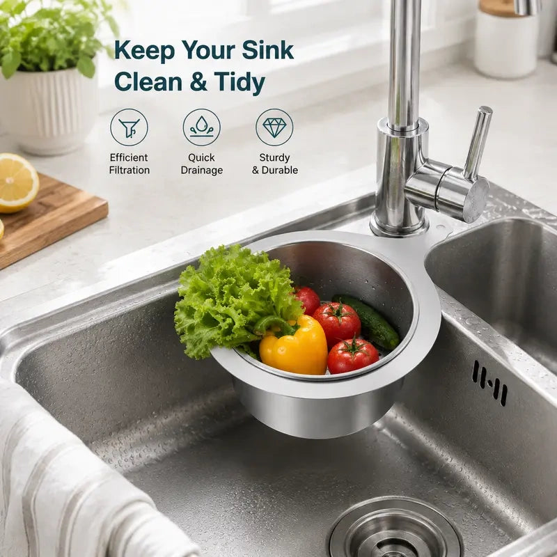 Stainless Steel Hanging Sink Drain Strainer Basket