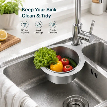Stainless Steel Hanging Sink Drain Strainer Basket