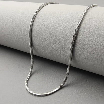 Elegant Silver Snake Chain Necklace