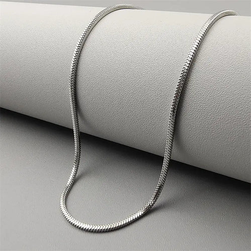 Elegant Silver Snake Chain Necklace