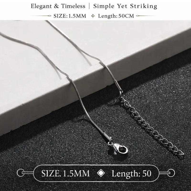 Elegant Silver Snake Chain Necklace