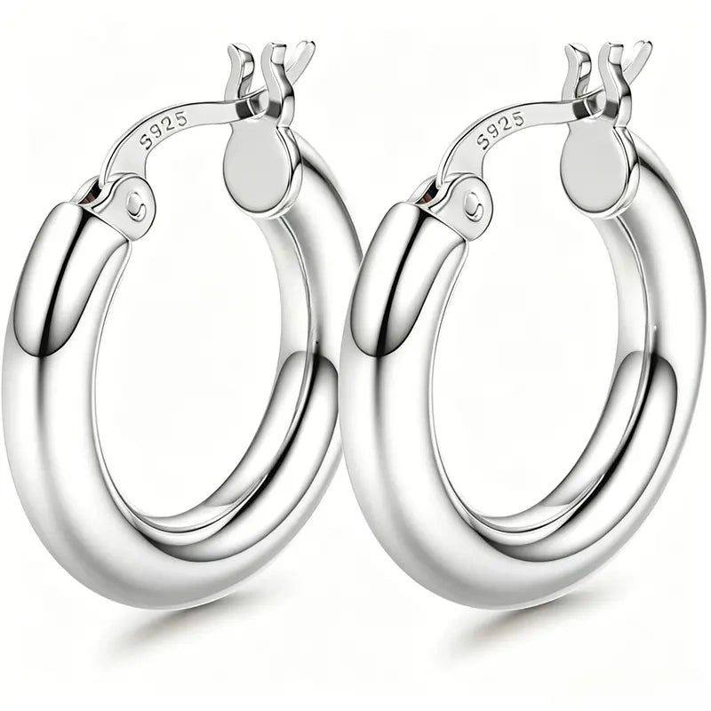 14K Chunky Gold Hoop Earrings