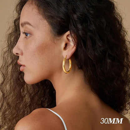 14K Chunky Gold Hoop Earrings