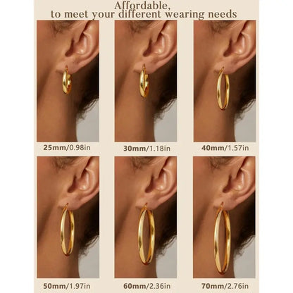 14K Chunky Gold Hoop Earrings
