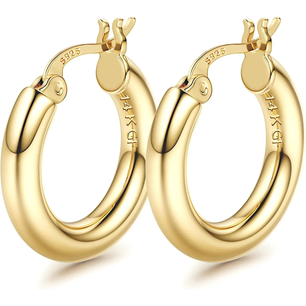 14K Chunky Gold Hoop Earrings