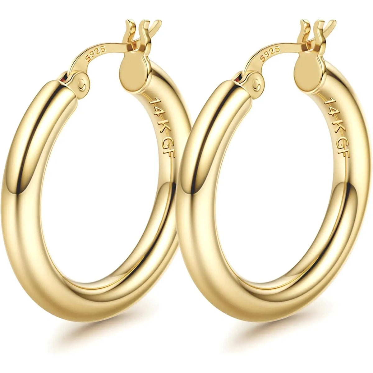 14K Chunky Gold Hoop Earrings