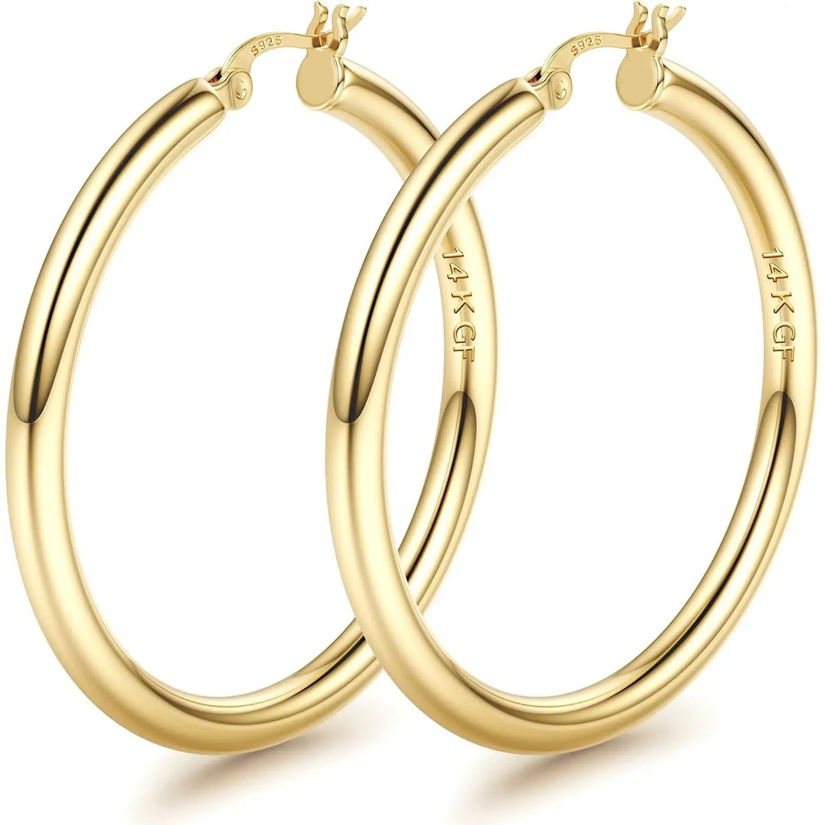 14K Chunky Gold Hoop Earrings