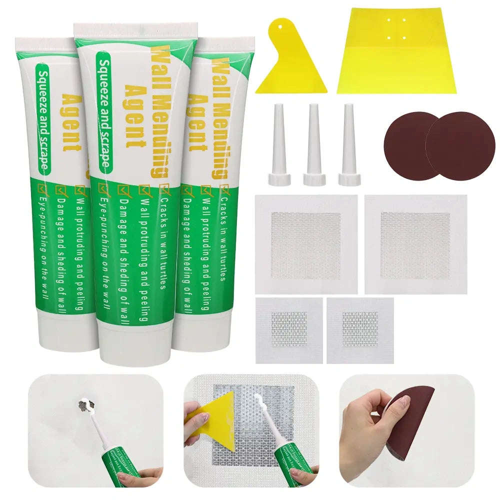 Drywall Repair Kit，Wall Patch Spackle with Scraper & Sandpaper