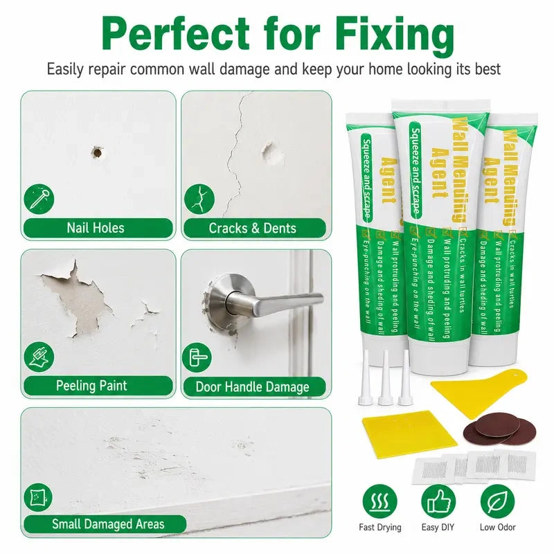 Drywall Repair Kit，Wall Patch Spackle with Scraper & Sandpaper