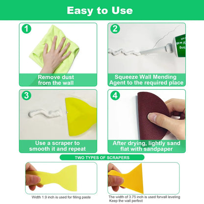 Drywall Repair Kit，Wall Patch Spackle with Scraper & Sandpaper