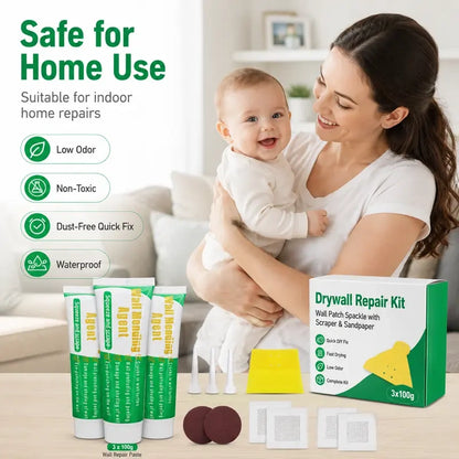 Drywall Repair Kit，Wall Patch Spackle with Scraper & Sandpaper