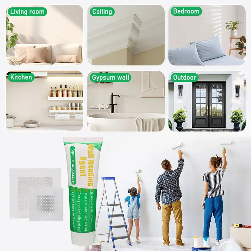 Drywall Repair Kit，Wall Patch Spackle with Scraper & Sandpaper