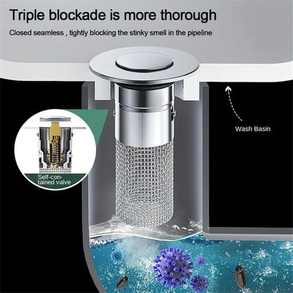 Bathroom Sink Drain Strainer,Stainless Steel Hair Catcher Basket