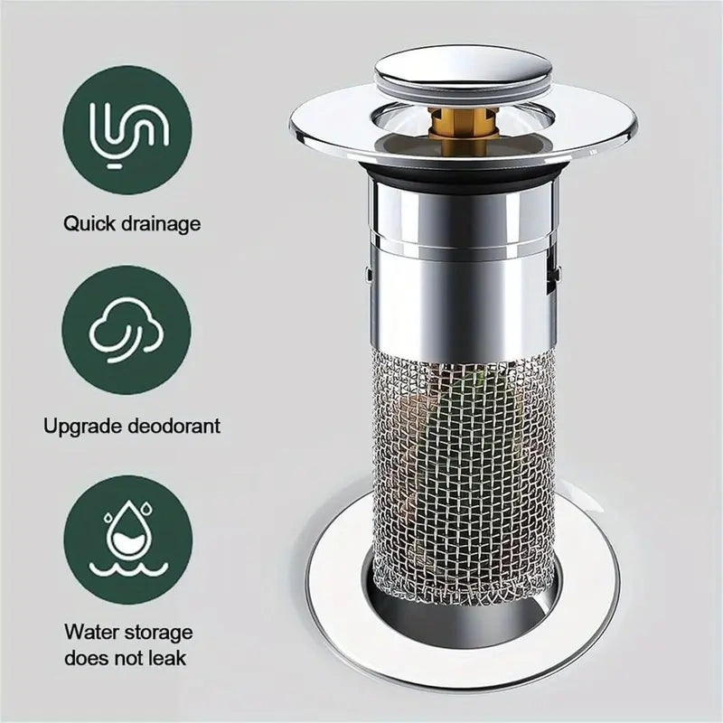 Bathroom Sink Drain Strainer,Stainless Steel Hair Catcher Basket