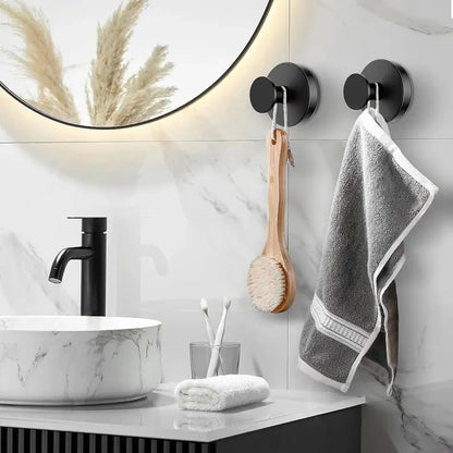 Decerk Heavy-Duty Stainless Steel Shower Suction Cup Hooks with Replaceable Core