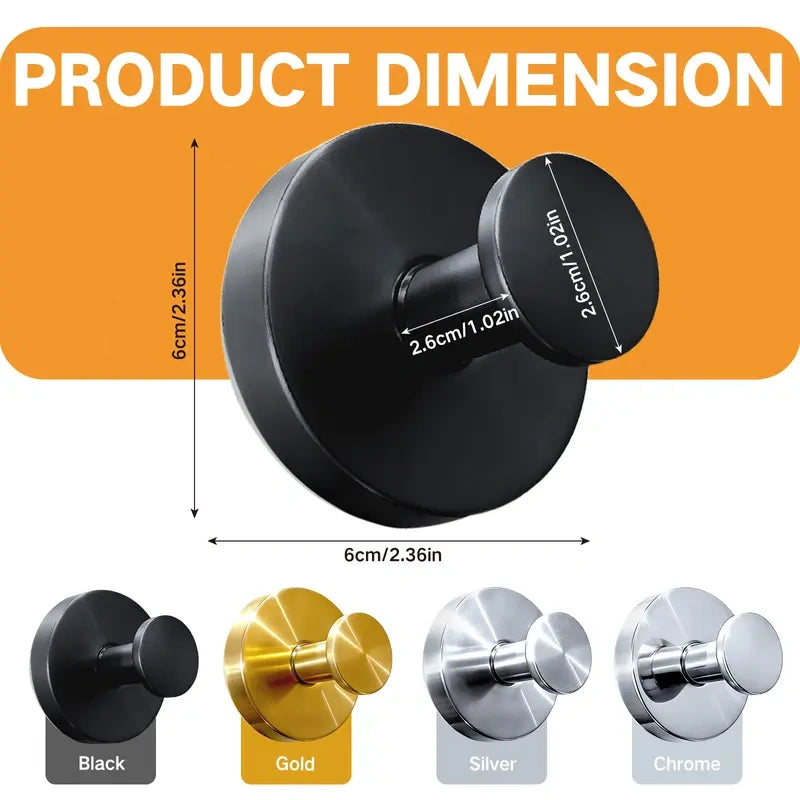 Decerk Heavy-Duty Stainless Steel Shower Suction Cup Hooks with Replaceable Core