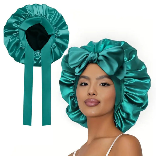Adjustable Double-Layer Satin Bonnet