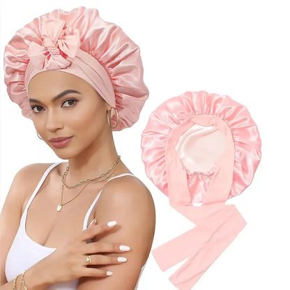 Adjustable Double-Layer Satin Bonnet