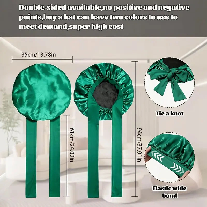 Adjustable Double-Layer Satin Bonnet