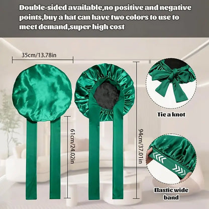 Adjustable Double-Layer Satin Bonnet