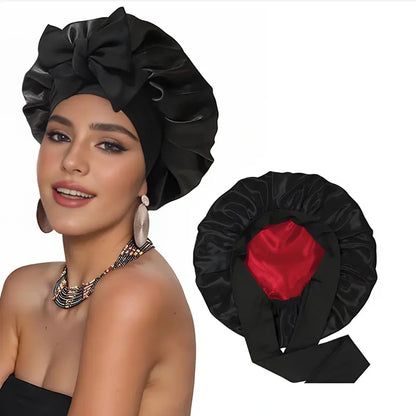 Adjustable Double-Layer Satin Bonnet