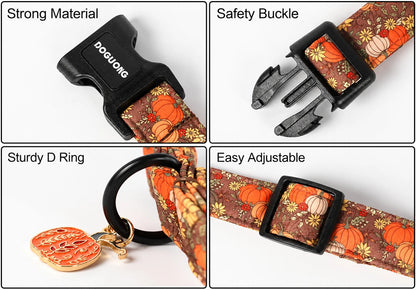 HarvestPaws Fall Dog Collar – Pumpkin & Sunflower Adjustable Design