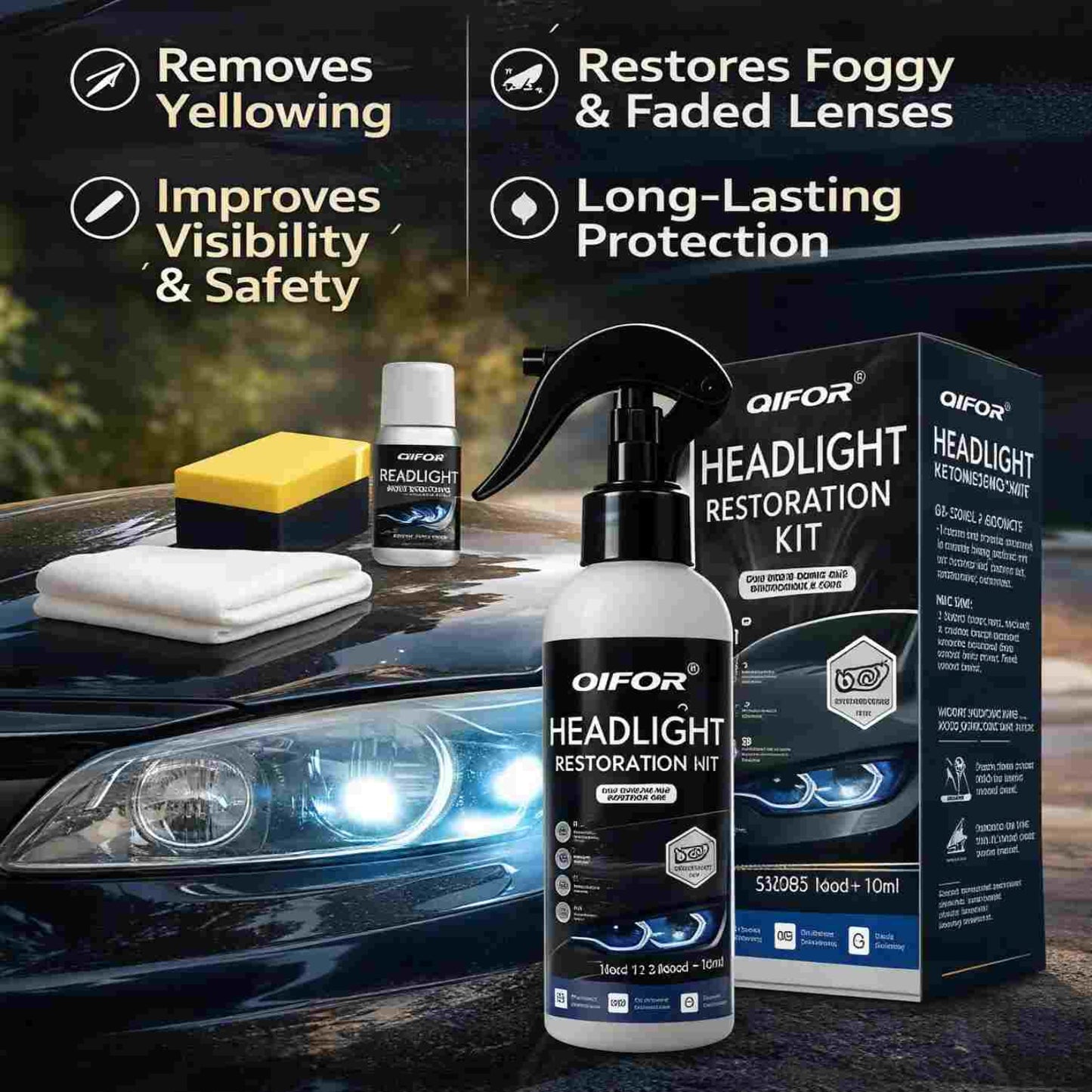 Instant Headlight Restorer: Erase Yellowing & Restore Factory Clarity