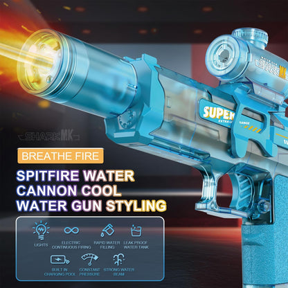 Ultimate Battle Water Gun Powerful Electric Water Gun, Water Blaster Automatic Squirt Gun with Glowing Muzzle