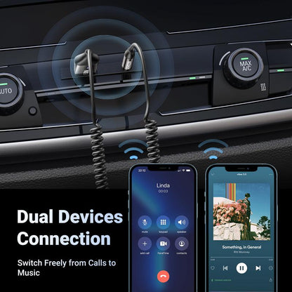 Aux to Bluetooth 6.0 Adapter Wireless Receiver for Car Hands-Free with Built-in Microphone AUX 3.5mm Stereo Audio - Dealsforyourdays Auxiliary Cord Gre