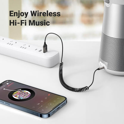 Aux to Bluetooth 6.0 Adapter Wireless Receiver for Car Hands-Free with Built-in Microphone AUX 3.5mm Stereo Audio - Dealsforyourdays Auxiliary Cord Gre