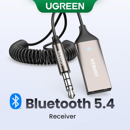Aux to Bluetooth 6.0 Adapter Wireless Receiver for Car Hands-Free with Built-in Microphone AUX 3.5mm Stereo Audio - Dealsforyourdays Auxiliary Cord Gre