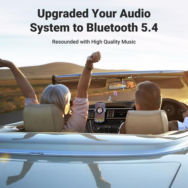 Aux to Bluetooth 6.0 Adapter Wireless Receiver for Car Hands-Free with Built-in Microphone AUX 3.5mm Stereo Audio - Dealsforyourdays Auxiliary Cord Gre