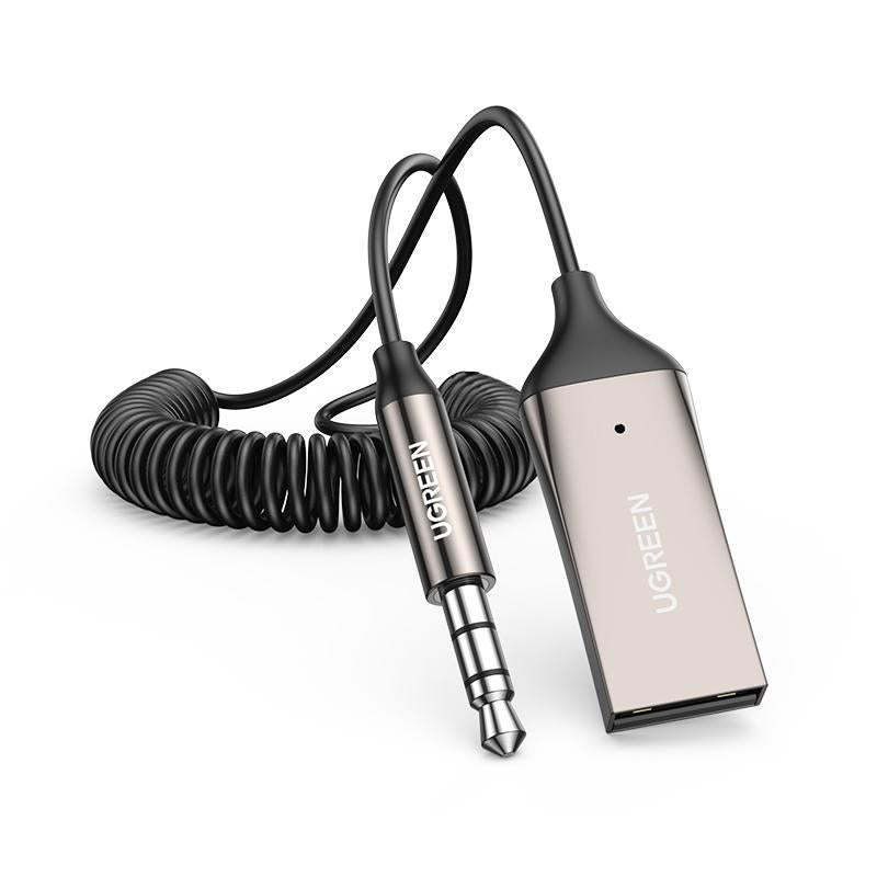 Aux to Bluetooth 6.0 Adapter Wireless Receiver for Car Hands-Free with Built-in Microphone AUX 3.5mm Stereo Audio - Dealsforyourdays Auxiliary Cord Gre