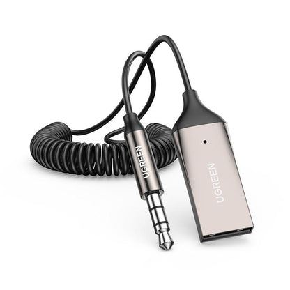 Aux to Bluetooth 6.0 Adapter Wireless Receiver for Car Hands-Free with Built-in Microphone AUX 3.5mm Stereo Audio - Dealsforyourdays Auxiliary Cord Gre