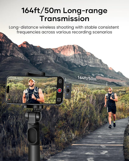 Wireless Lavalier Microphone-On Lapel Mic for Youtube, Video Recording, Vlog, Live Streaming
