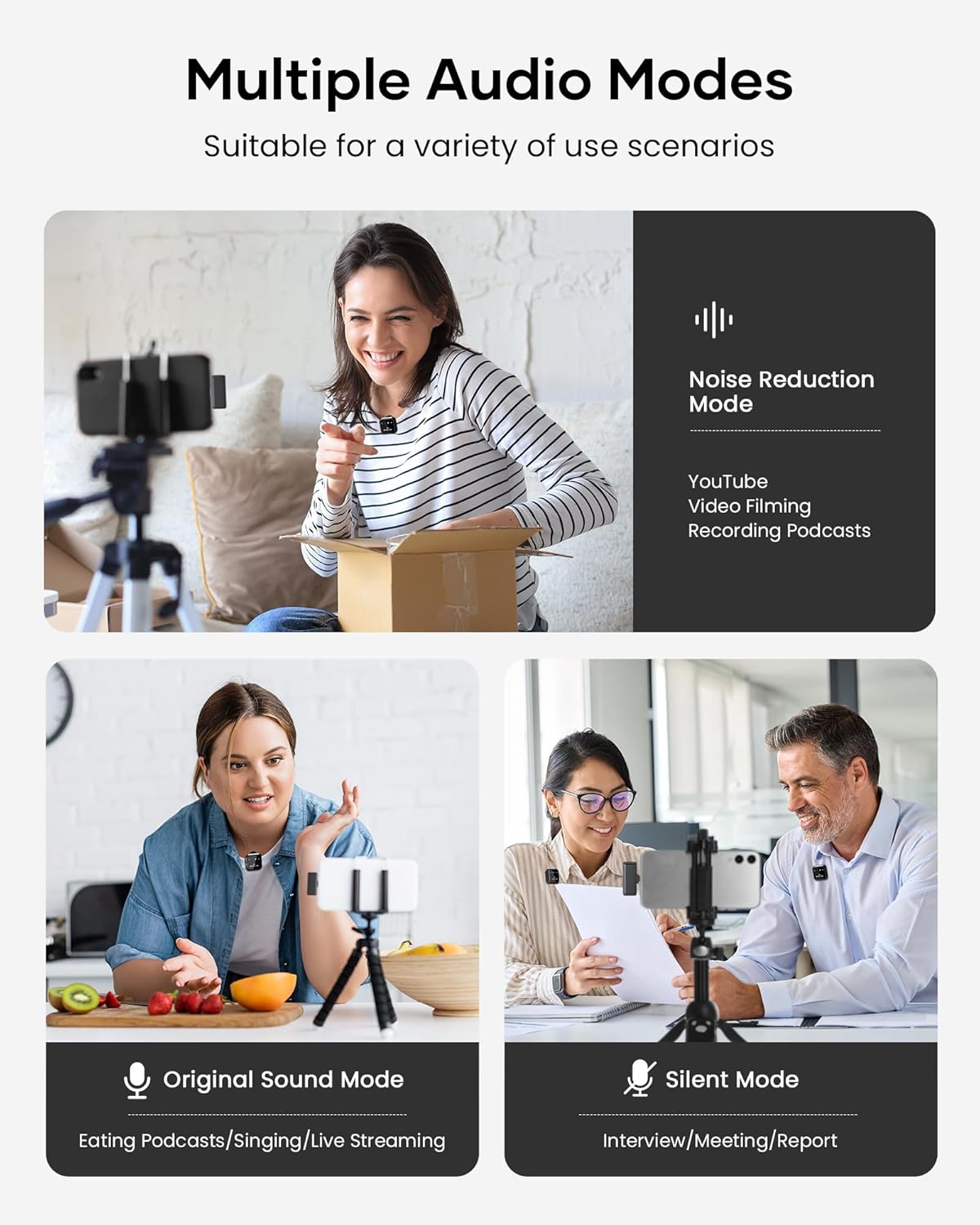 Wireless Lavalier Microphone-On Lapel Mic for Youtube, Video Recording, Vlog, Live Streaming