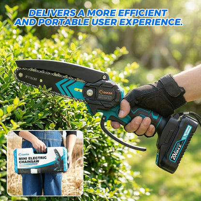 4/6-Inch Mini Chainsaw -3000mAh Long-Lasting Battery Power