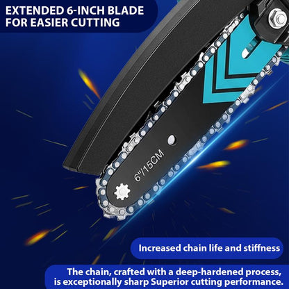 4/6-Inch Mini Chainsaw -3000mAh Long-Lasting Battery Power