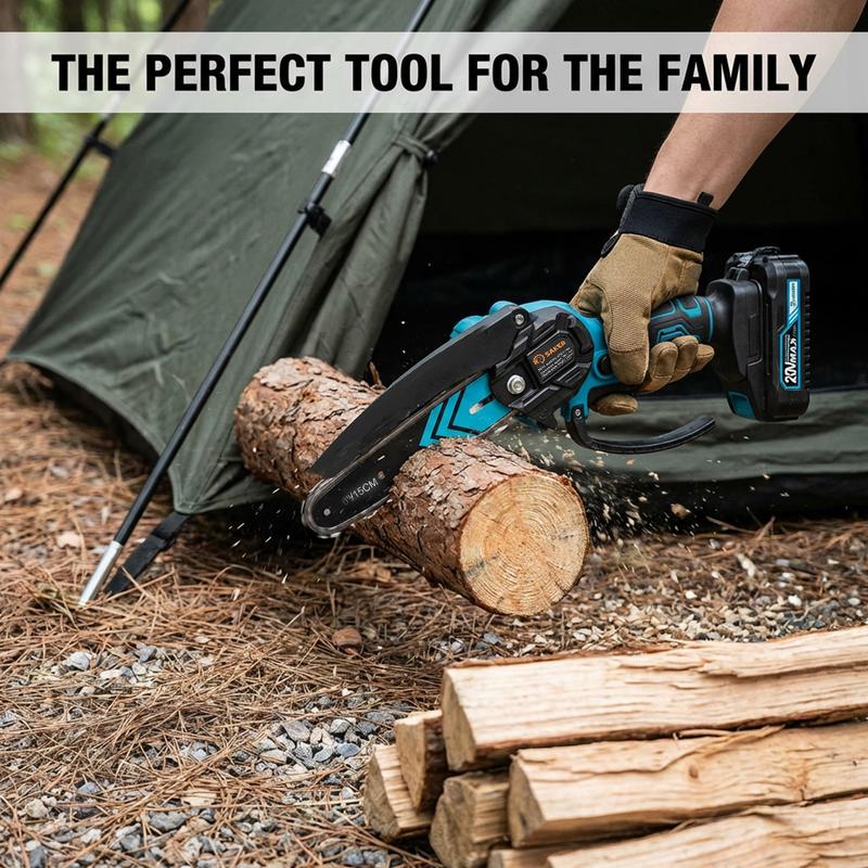 4/6-Inch Mini Chainsaw -3000mAh Long-Lasting Battery Power