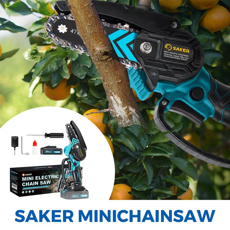 4/6-Inch Mini Chainsaw -3000mAh Long-Lasting Battery Power