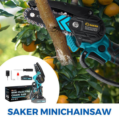 4/6-Inch Mini Chainsaw -3000mAh Long-Lasting Battery Power