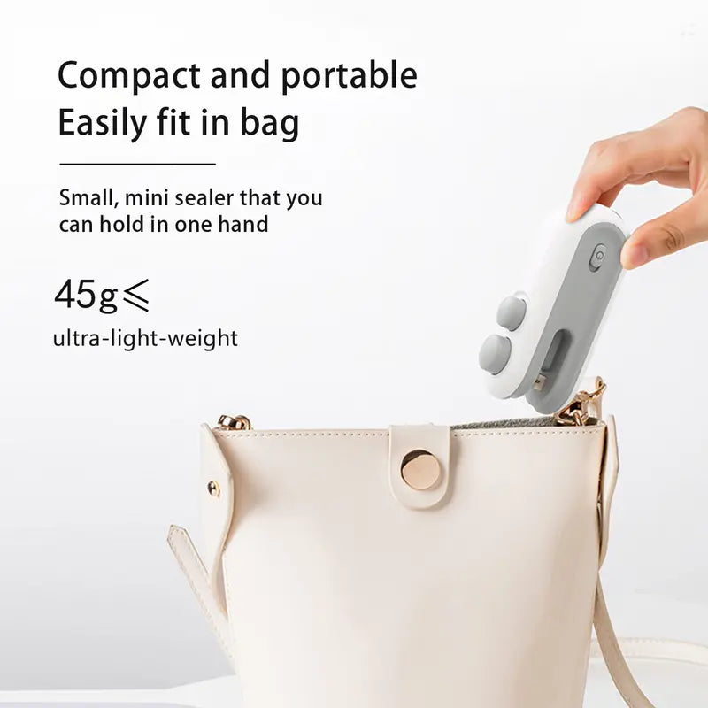 Mini snack bag sealing machine,2 in 1 heat USB rechargeable snack bag selaer,plastic Electric bag sealers