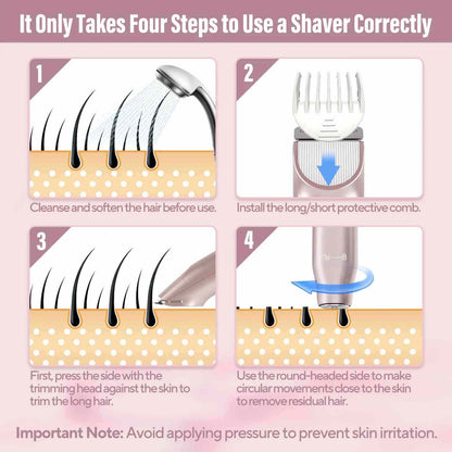 2-in-1 Electric Body & Pubic Hair Trimmer Waterproof Grooming Clipper
